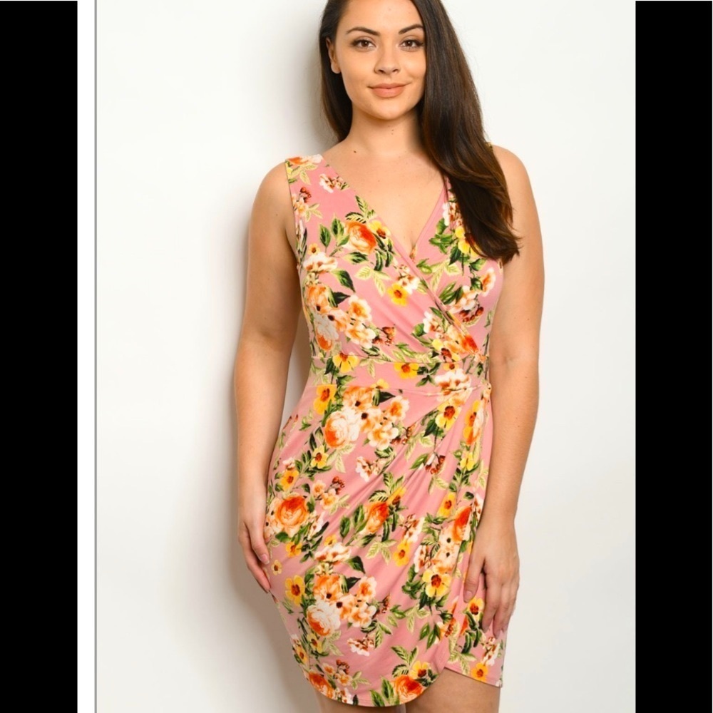 Sleeveless Dress Floral Print Size 3X - Picture 3 of 9